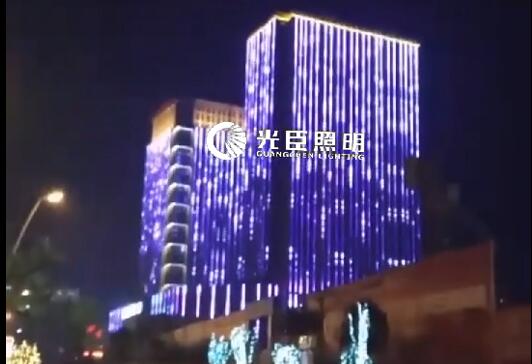 光臣照明LED全彩線條燈雙子樓全動(dòng)畫屏效果亮化